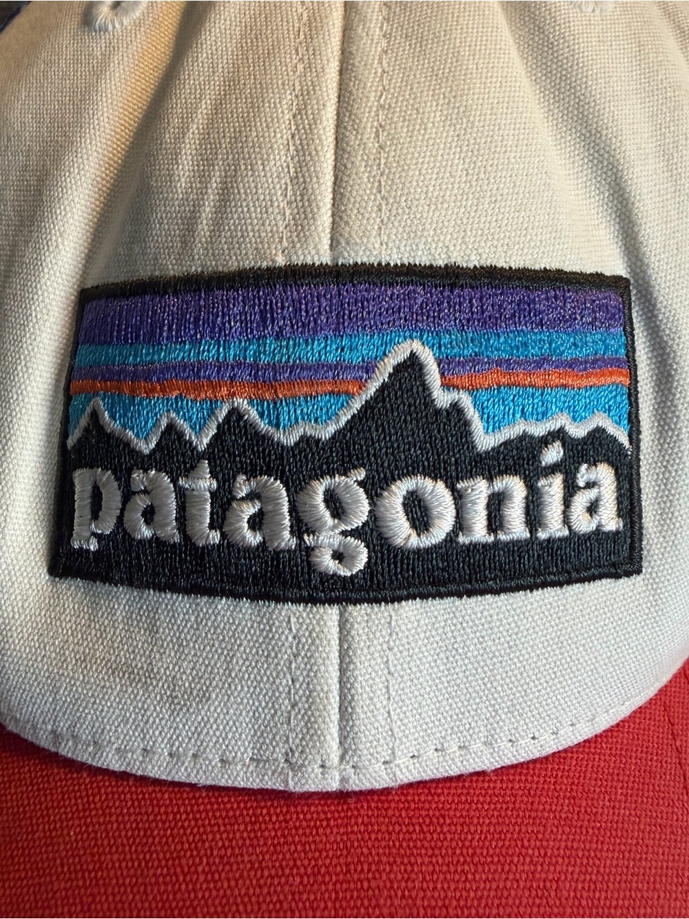 Patagonia Vintage Trucker Hat Snapback Blue Red Mesh Cap